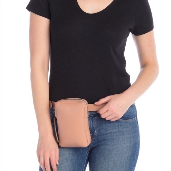 New Frye Leather Belt Bag Blush Sz Small Medium - Picture 1 of 8